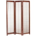 thumbnail image 2 of Oriental Furniture 6 ft. Tall Adjustable Shutter Room Divider Walnut 3 Panel, 2 of 6
