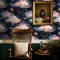 thumbnail image 5 of Dreamy Baroque Peel and Stick Wallpaper Ethereal Night Sky Soft Pink Clouds Glowing Wall Mural 17.7in x 9.8ft Self Adhesive Removable Wall Paper Renter Friendly Wallpaper for Girls Kids Bedroom, 5 of 8