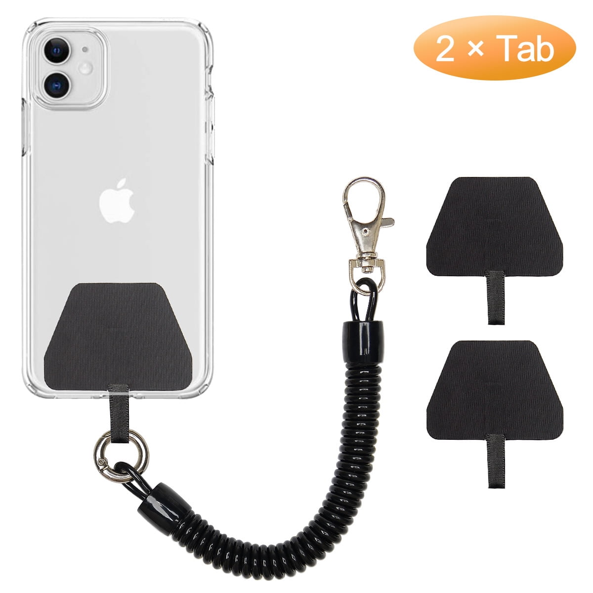 SHAR Cell Phone Spring Lanyard(2pcs Black), Anti-lost Universal