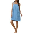 thumbnail image 1 of INSPIRE CHIC Women's Terry Wrap Bathrobe Spa Robe for Gym Pool Shower Bath Towel Robe Shower Dress S Blue, 1 of 6