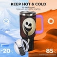 thumbnail image 5 of Jack Skellington 40 Oz Large Capacity Car Cup With Lid And Straw Stainless Steel Tumblers Cup With Handle For Women And Men, 5 of 8