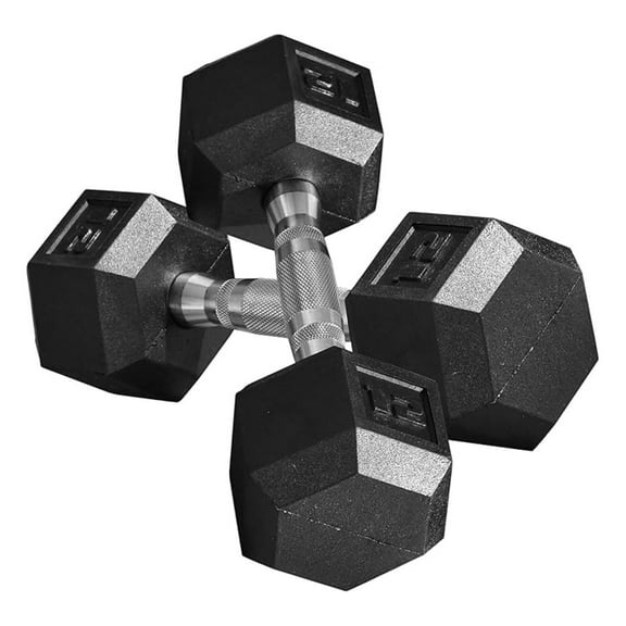 Hex Dumbbell Set of 2, Rubber Weights Exercise Fitness Dumbbell with Non-Slip Handles, Anti-roll, for Women or Men Home Gym Workout