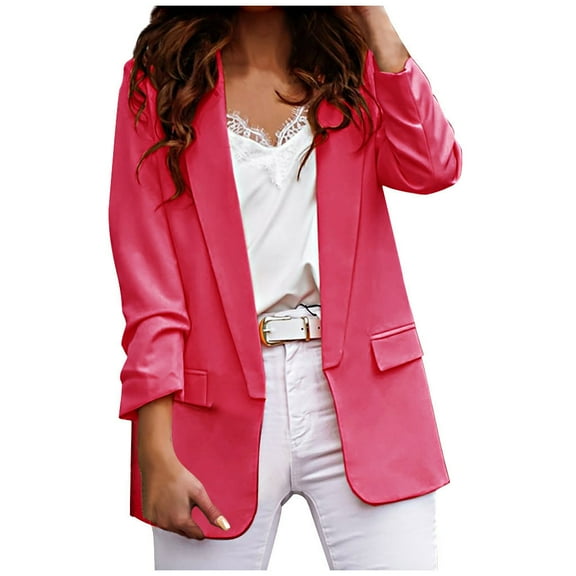 Womens Blazers For Work Casual Sevevn Womens Fashion Turn Down Collar Long Sleeve Casual Coat Suit Jacket