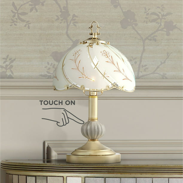 Traditional Accent Table Lamp, Rustic Metal Petal Table Lamp