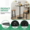 thumbnail image 4 of Homall Bistro Pub Table Round Bar Height Cocktail Table Metal Base MDF Top Obsidian Table with Black Leg 23.8-Inch Top, 39.5-Inch Height, Black, 4 of 9
