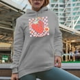 thumbnail image 2 of You Are Berry Special, Retro Valentine's Day Strawberry Art Merch Gift, Heather Grey Hooded Sweatshirt or Hoodie, Small, 2 of 5