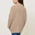 thumbnail image 4 of GiLiling Girls Cardigan Open Front Popcorn Knit Long Sleeve Sweaters Coat Fuzzy Knit Outwear with Pockets Warm Winter Cardigans (Khaki, 5-6 Years), 4 of 6