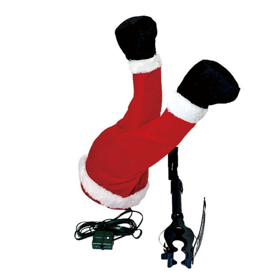 Sylchomon 13 Inch Santa Legs Christmas Decorations Bendable Fabric Filled Elf Legs for Tree Fireplace Wreath Car Holiday Ornament USB Battery Powered