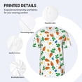 thumbnail image 3 of Zufioo Cute Carrot Print Men's Baseball Short Sleeve, Moisture Wicking Button-Down Hip Hop Tee-XX-Large, 3 of 7