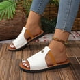 thumbnail image 6 of LOVZFMLL Sandals for Women 2025 Summer Fashion Cut Out Slip On Open Toe Flat Slides Sandals Casual Outdoor Beach Vacation Slippers White 9, 6 of 9