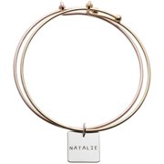 Personalized Planet Expandable Double Bracelet with Sterling Silver Square Name Charm