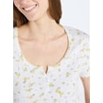 thumbnail image 4 of Joyspun Women’s Pointelle Knit Sleepwear Henley Tee with Short Sleeves, Sizes XS-3X, 4 of 5