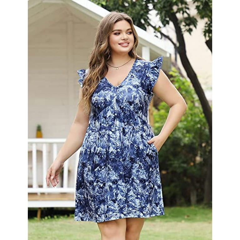 Plus size summer top t shirt dresses