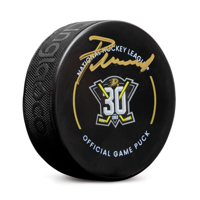 Pavel Mintyukov Signé Anaheim Ducks Rookie Logo Official Game Rondelle