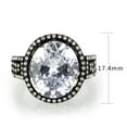thumbnail image 2 of Black Stainless Steel Ring with AAA Grade CZ in Clear for Women Clear Stone Color Style TK3735 Size 10, 2 of 5