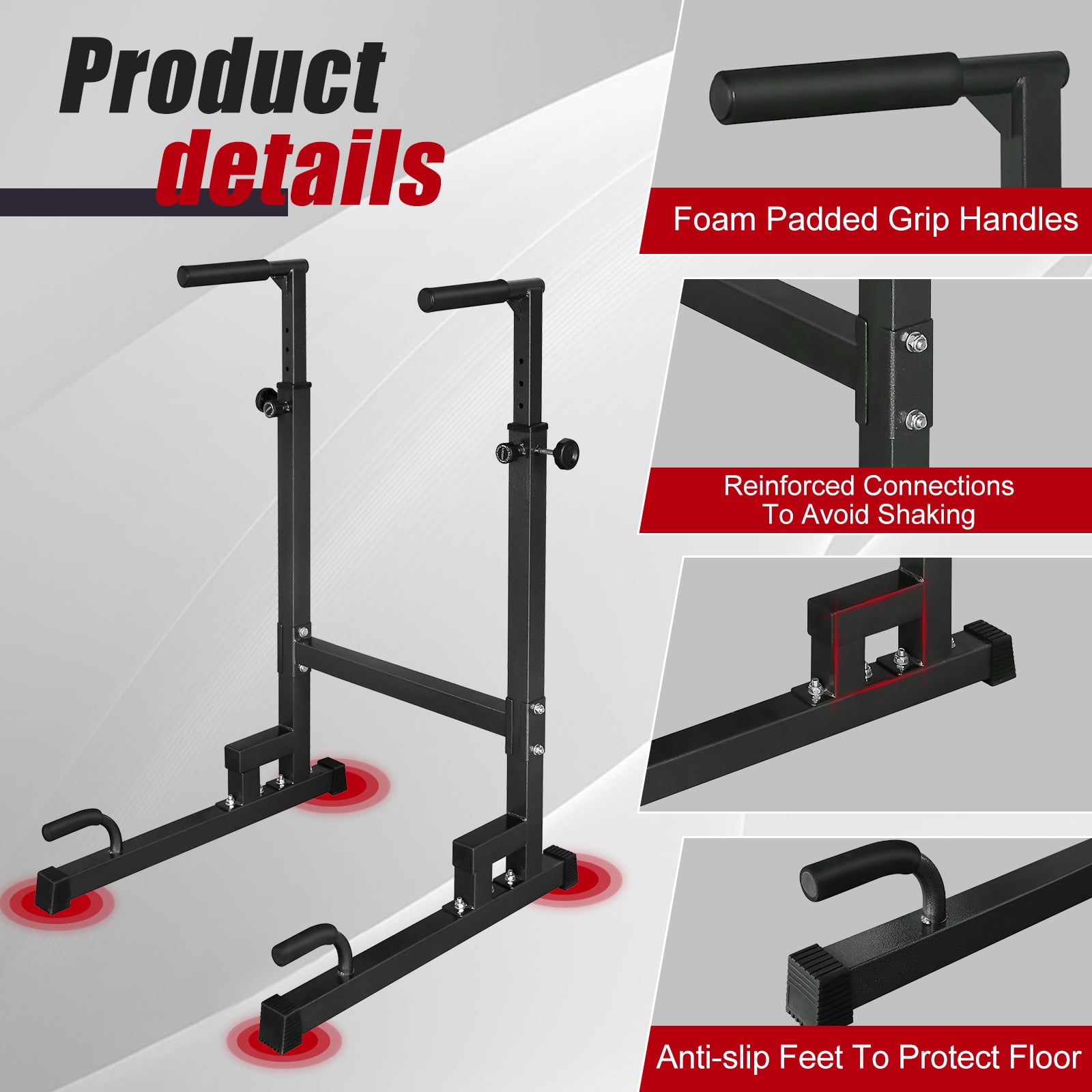 Ambifirner Pull Up Bar Station, Foldable Power Tower Dip Bar for Pull-up Push-up Home Gym Strength Training Workout Equipment