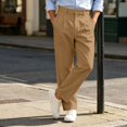 thumbnail image 3 of ZGRBOU Mens Casual Dress Pants Old Money Pleated Baggy Slacks Fall Business Straight Leg Work Trousers with Pockets, 3 of 7