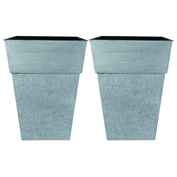 The HC Companies Avino 13 Inch Square Planter Pot (2 Pack)
