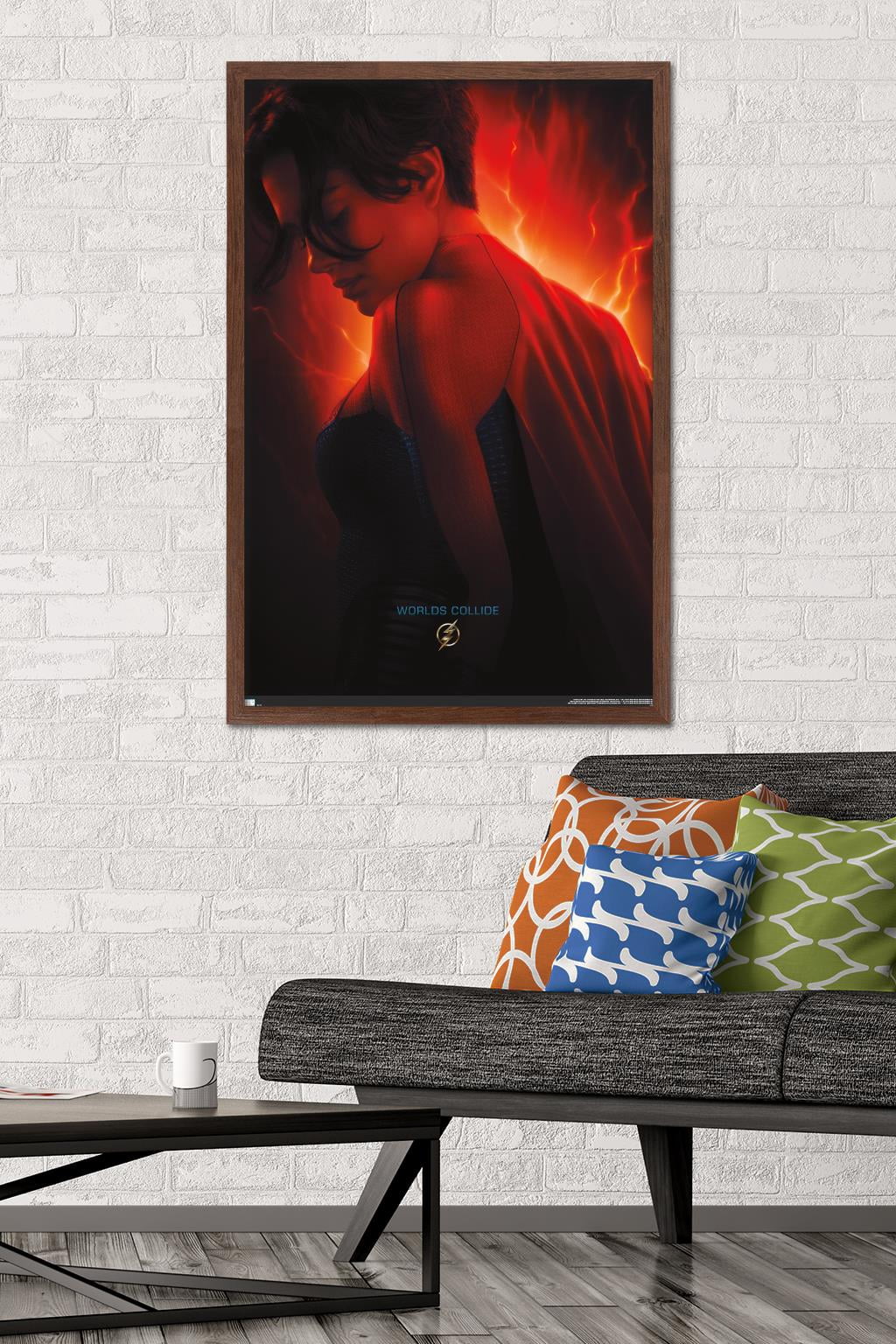 DC Comics Movie The Flash - Supergirl One Sheet Wall Poster, 22.375" x 34" Framed