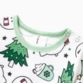thumbnail image 4 of Conjuntos de pijamas navideños familiares a juego con mangas largas y estampado completo de pantalones y blusas verdes muy alegres (resistentes al fuego), 4 of 5