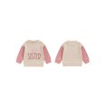thumbnail image 3 of Aojekbee Toddler Pullover Sweatshirt Casual Letter Embroidery Round Neck Contrasting Long Sleeve Waffle Tops for Little Boys Girls, 3 of 10
