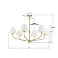 thumbnail image 6 of XAV-B9316-VG-WH Crystorama Lighting Xavier - 6 Light Chandelier-14.25 Inch Tall and 40 Inch Wide-Vibrant Gold/White Finish, 6 of 9