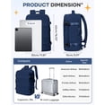 thumbnail image 3 of Mochila de viaje Coofay Carry On para aviones, color azul zafiro, 3 of 8