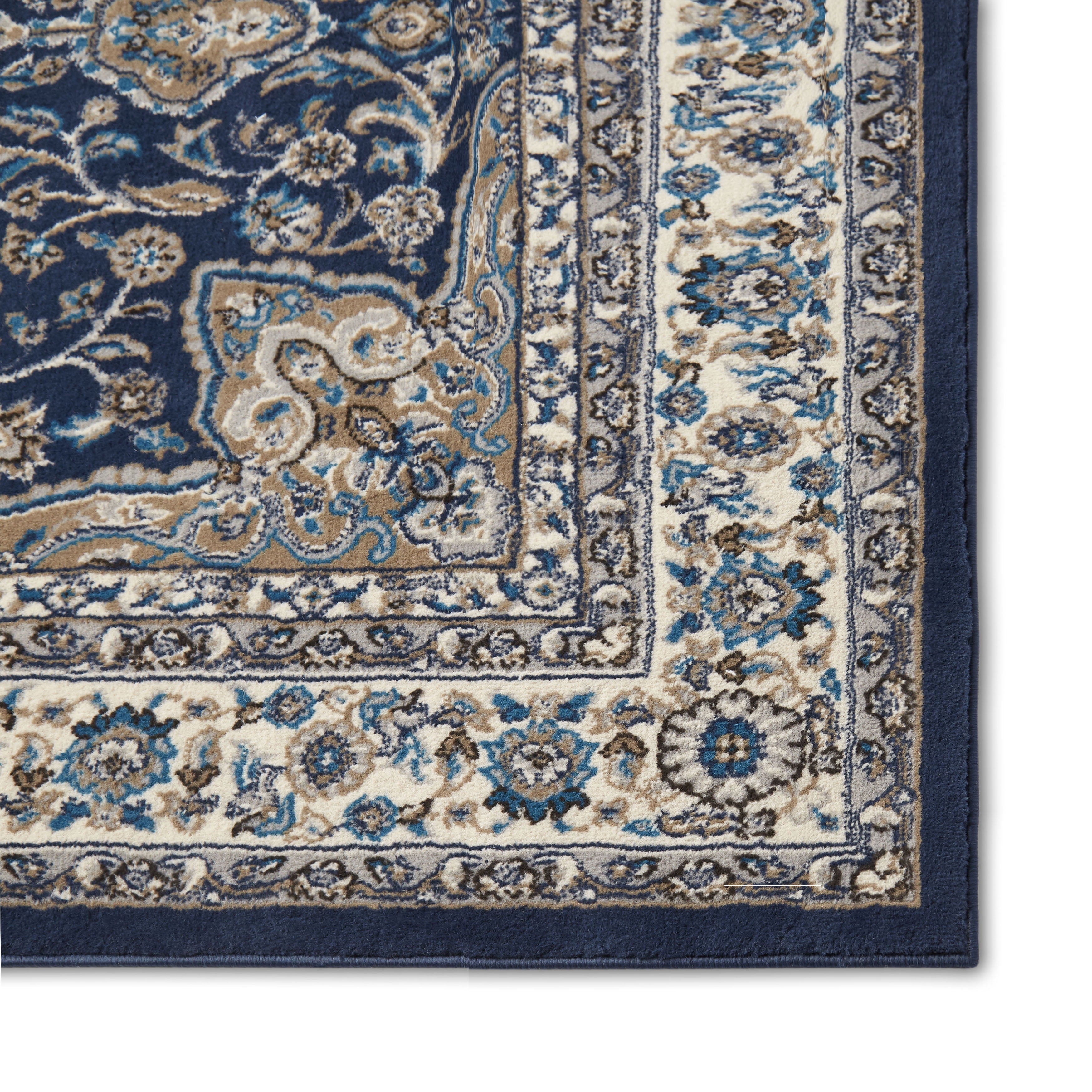 Home Dynamix Tremont Magnolia Traditional Medallion Area Rug, Navy Blue/Ivory, 9'2"x12'5"