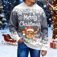 thumbnail image 5 of Merry Christmas Sweatshirt for Men Long Sleeve Crewneck Loose Casual Cute Reindeer Print Pullover Sweatshirts, 5 of 8