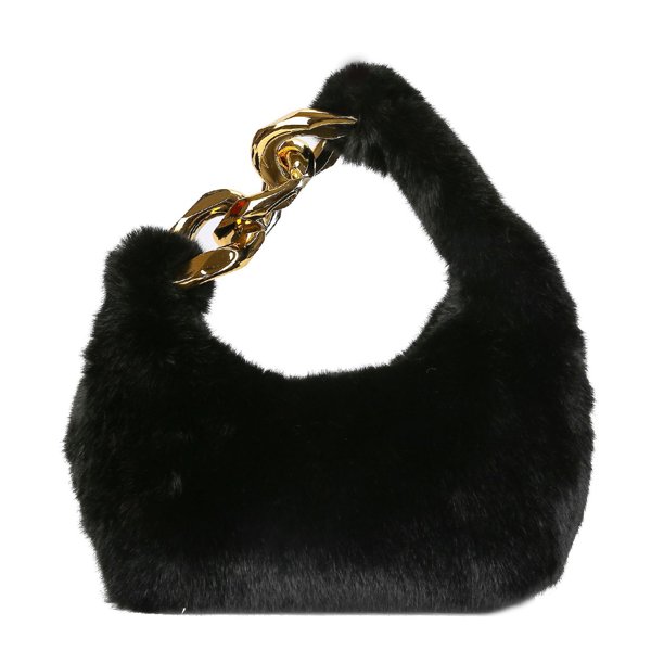 Bolso de mano de ocio Likrtyny con compartimentos con cremallera felpa 10,24x5,12x4,72 pulgadas