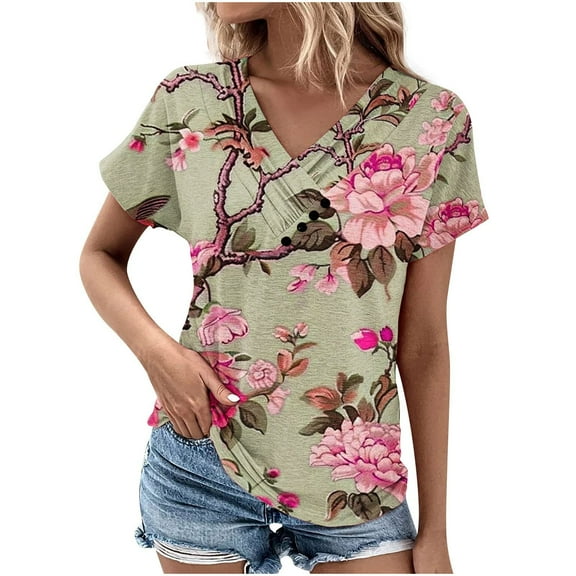 Summer Tops For Women 2025 Summer Tops For Women 2025 Plus Size CottonVneck Tshirts Shirts For Women Extra LongBlouses For Women Plus Size DressyT Shirts For Women V Neck Retro