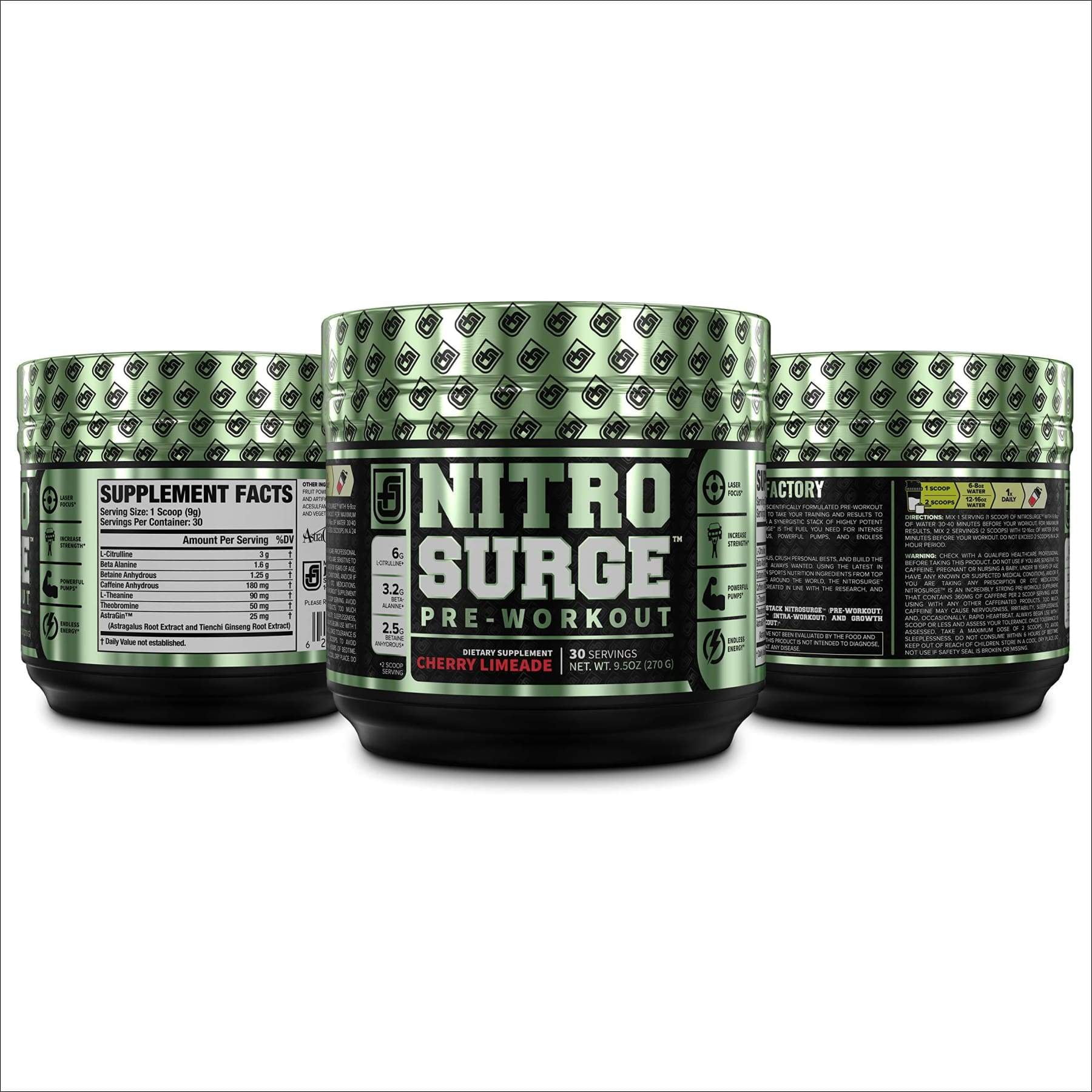 Nitrosurge Pre Workout Powder Endless Energy Instant Strength Gains Clear Focus Intense Pumps 30 Servings Cherry Limeade Walmart Com