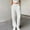 White#01, variant on Women's Solid Color Button Loose Sports And Leisure Style Workwear Pocket Pants - High Waist Comfortable Casual Trousers for Daily Wear and Fitness