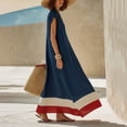thumbnail image 4 of Dresses for Women Jerdar Womens Linen Maxi Dress V-Neck Contrast Trim Spaghetti Straps Summer Outfits Sleeveless Long Dresses Women's Maxi Dress L, 4 of 6