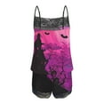 thumbnail image 4 of Tnhcen Women's Pajamas Set 2-Piece Halloween Print Lace Splicing Sling Shorts Comfy Lounge Wear S-2XL, 4 of 5