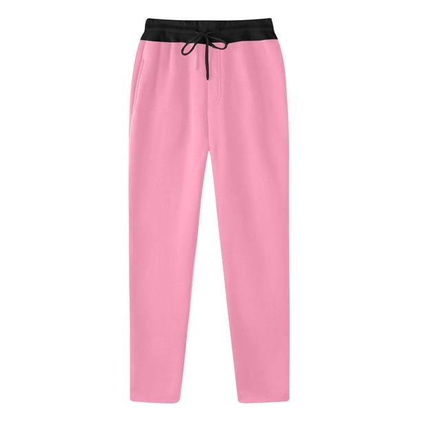 Pantalones largos de moda para hombre con cordón, cintura elástica, color sólido, pantalones casuales largos de chándal, pantalones para hombre