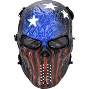 Airsoft Mask: Skull Full Face Mask Scary Halloween Cosplay Costume USA Painted