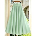 thumbnail image 2 of Mint Green High Waist Pleated A-Line Flowing Maxi Skirt For Women, 2 of 6
