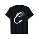 thumbnail image 1 of Camiseta 100 % algodón con diseño minimalista de anzuelo para amantes de la pesca., 1 of 7
