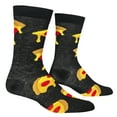 thumbnail image 3 of Crazy Socks – Pizza Slice Crew Socks – Fun Cheesy Pepperoni Pizza Graphic – Unisex Large Black, 3 of 6