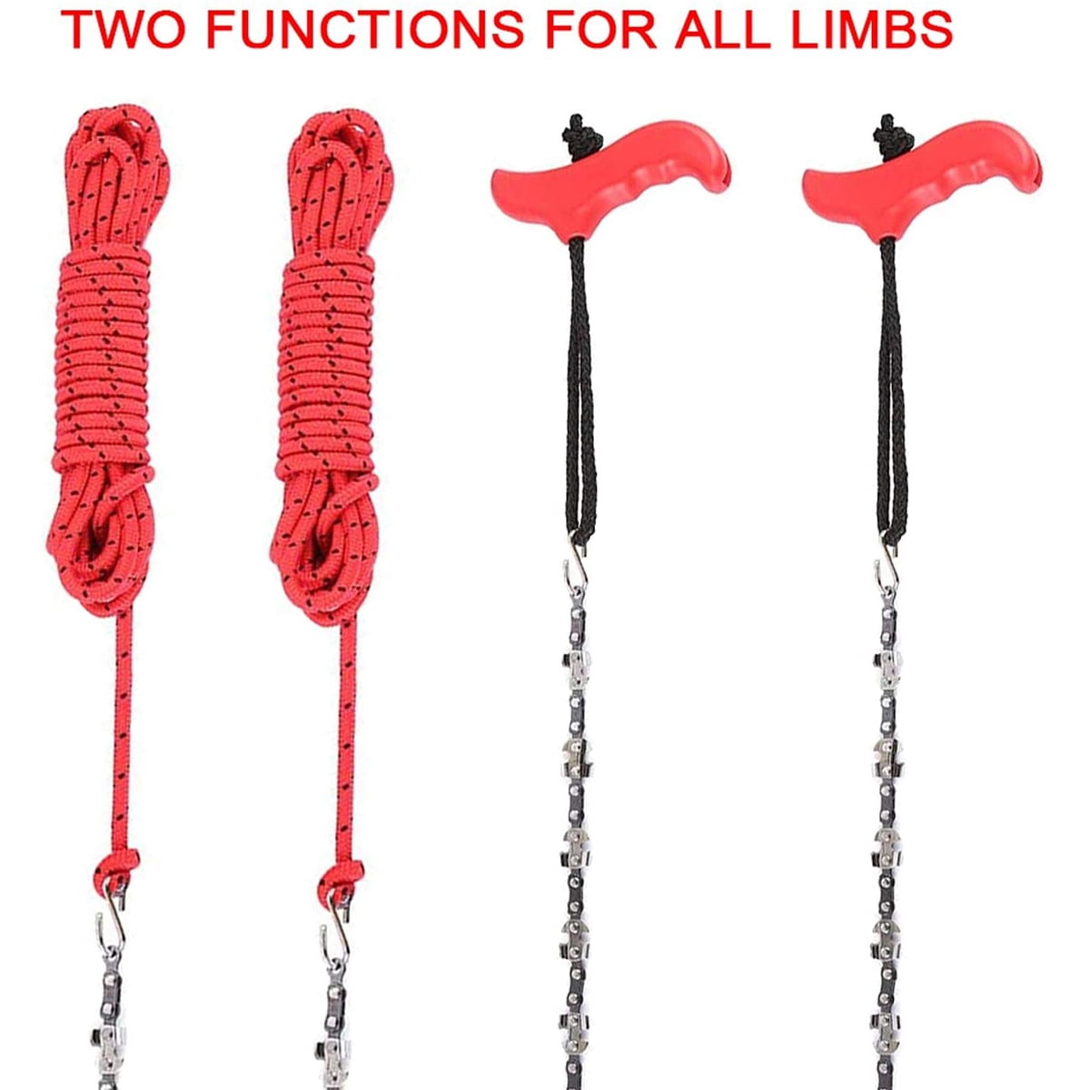 Niyofa 53 Inch Hand Rope Chain Saw Sharp Manual Tree Limb Chain Saw with 68 Teeth Folding Pocket Rope Chainsaw Tree Cutting Tool for Gardening Camping Survival Gear