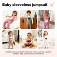thumbnail image 4 of Actgleam Infant Baby Girl Boy Sweater Romper Knit Overalls Pants,Pink,18-24 Months, 4 of 9