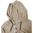 thumbnail image 5 of Wyobmus Mens Hoodies Pullover Solid Color Casual Button Sweatshirt Long Sleeve Lightweight Drawstring Hooded Jogging Tops Khaki, 5 of 6