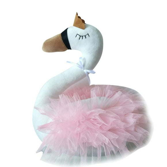 Cute Gooses Duck Stuffed Doll Soft Animal Ballet Swan with Crown Kids Gift Toy