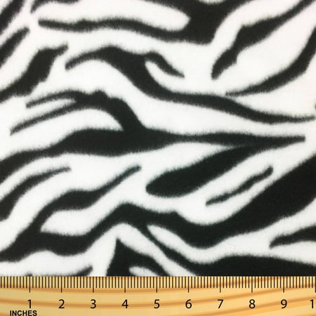 New Yard Shason Textile (2 Yards cut) POLAR FLEECE FABRIC 100% POLYESTER ANTI-PILL, New Fashion Zebra Print, Available in Multiple Colors ()