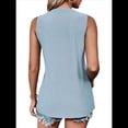 thumbnail image 2 of Camisas Casuales de Verano para Mujer, con Cuello Redondo y Mangas , Color Azul , Talla XXL, 2 of 7