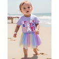 thumbnail image 5 of RUINIXCW Kids Toddler Girl Birthday Cake Mesh Outfit 1 2 3 4 5 6 Years Birthday Summer Outfit It's My Birthday Letter Embroidery Short Sleeve T Shirt with Rainbow Tulle Tutu Skirt 2 Pcs Set, 5 of 8