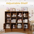 thumbnail image 6 of DIYART Brown Bookshelf, Wood Bookcase with 3 Tier Shelves, 12 Cube Storage Organizer with Doors for Bedroom, Living Room, 47.8" W x 39.1" H, 6 of 7