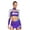 Purple, variant on Womens Cheer Leader Costume 2Pcs School Girls Cheerleading Uniform Skirt with Crop Tops Set Purple M