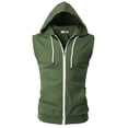 thumbnail image 3 of H2H Mens Casual Slim Fit Zip-up Hoodie Vest Lightweight Sleeveless Hooded (CMOHOSL08), 3 of 6
